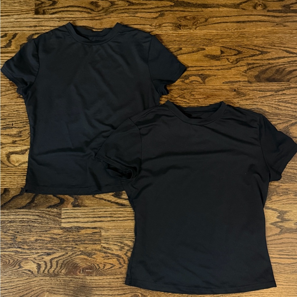 Black Short Sleeve Crewneck Tops – 2-Piece Bundle | Everyday Essential